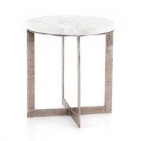 LENNIE ROUND NIGHTSTAND-BRUSHED NICKEL