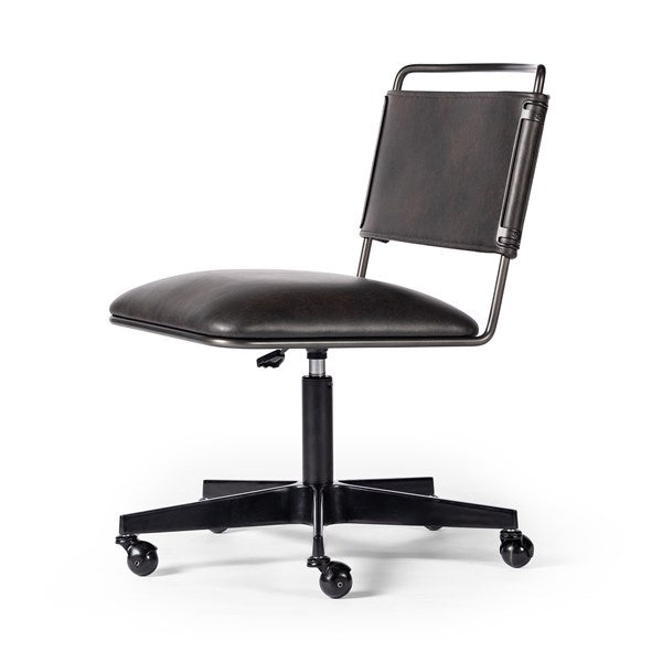 WHARTON DESK CHAIR-DISTRESSED BLACK