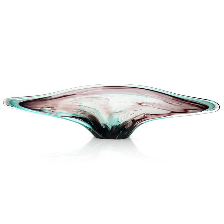Purple/Turquoise Hand Blown Glass Sculpture