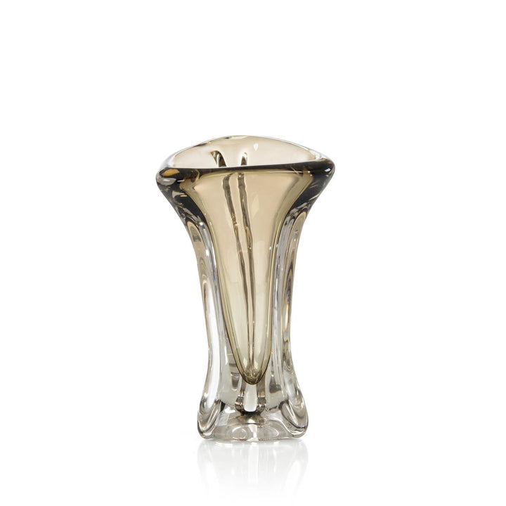 ABSTRACT BROWN HANDBLOWN GLASS VASE II