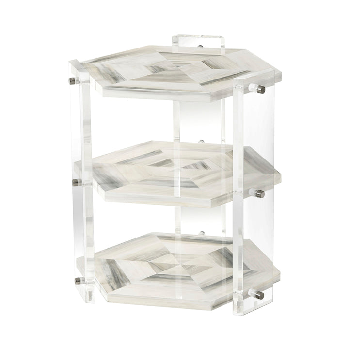 QUADRILATERAL TIERS SIDE TABLE