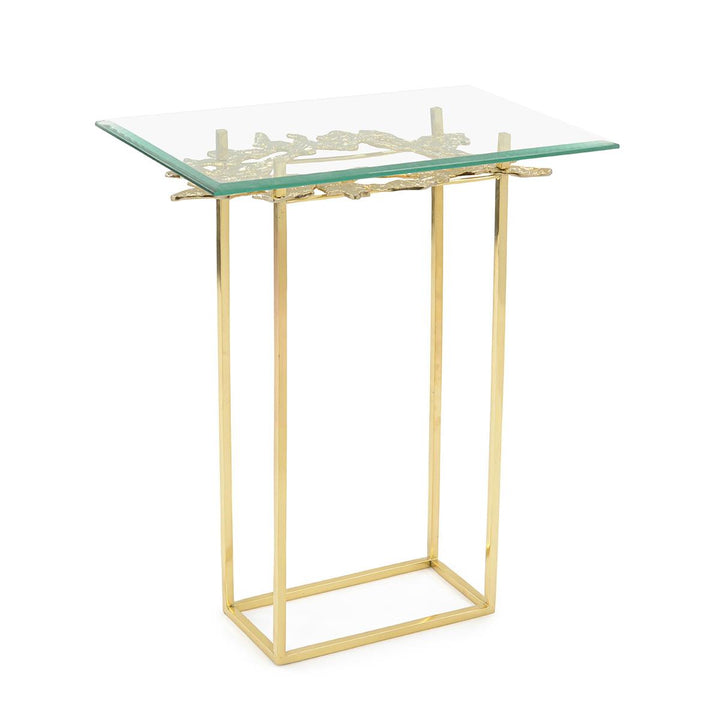 ORGANIC FORM BRASS AND GLASS MARTINI TABLE